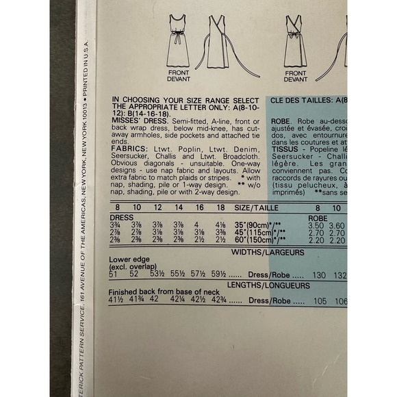 See and Sew Vintage Uncut Misses Dress Size 14/16/18 Pattern No 5299 - Picture 4 of 7